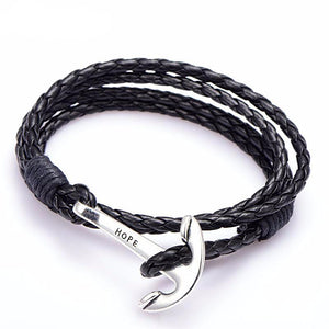 Leather Anchor Bracelet