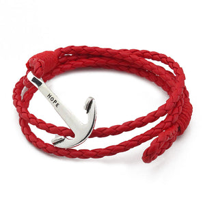 Leather Anchor Bracelet