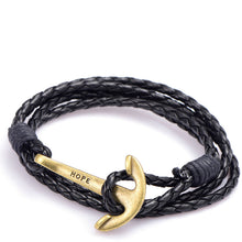 Leather Anchor Bracelet