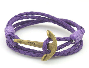 Leather Anchor Bracelet